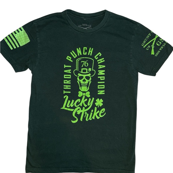 Grunt Style green and Neon Green Men's Shirt “Throat Punch Champion” - Picture 1 of 3